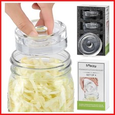 4 Pack Fermentation Glass Weights w Easy Grip for Mason Jars picture