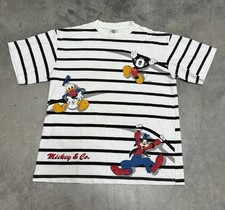 Vintage 1990s Mickey & Co Disney Graphic T Shirt Stripes Size XL CLEAN picture