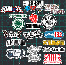 15 Pop Punk Band Logo Sticker Pack - Clear, Holographic, or White - Blink 182 picture