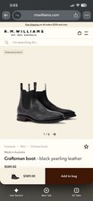 R.M. Williams Men’s Black Leather Chelsea Boots US 10D (pre 2014 era) picture