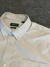 Orvis Men’s Long Sleeve Button Down Shirt White Blue XL Ultra Light picture