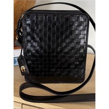 ETIENNE AIGNER VINTAGE Black Woven Leather Crossbody Bag picture