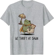 We Thrift At Dawn Funny Frog Thrifting Vintage Collector T-Shirt picture
