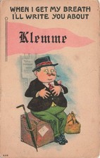 c1916 Klemme Iowa Comic Greetings Hancock County IA Humor Postcard picture