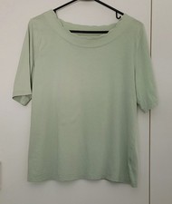 Talbots Pastel Green Short Sleeve Blouse 100% Pima Cotton Size PL picture