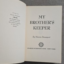 My Brother's Keeper Marcia Davenport Hardcover 1954 Scribner's Inscribed picture