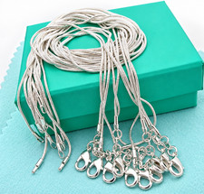 10PCS wholesale 925 sterling solid silver 1MM 16-30inch snake chain necklace picture