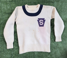 True Vintage Penn State University Knit Sweater Spalding Bros 1930s Mens Medium picture