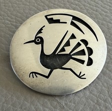 Weaver Selina Hopi Bird Vintage Brooch Sterling Silver Pin Native American picture