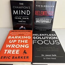 Peak Performance Mindset Book Bundle Relentless Champion’s Mind Barking Up Wrong picture