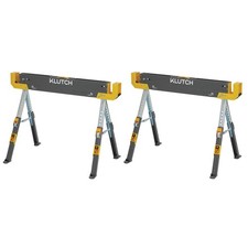 Klutch 32in. Adjustable Steel Sawhorses, 1300-Lb. Capacity, 2600-Lb. Total picture