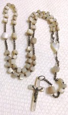 Antique Hand Carved Mother Of Pearl French Rosary Nun Convent Find  picture