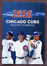 2016 Chicago Cubs Baseball Pocket Schedule ~ World Series Champions ~ Rizzo picture