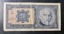 1926 Republic of CZECHOSLOVAKIA - 20 Korun Banknote picture