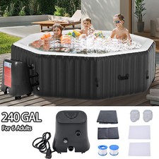 NAIZEA 6 Person Octagon Inflatable Hot Tub 130Air Jet Large Hot Tub 77