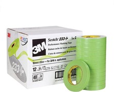 3M Scotch Performance Masking Tape 233+, 26334, Green, 18 mm x 55 mm (48 Rolls) picture