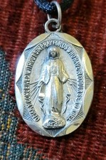 The Miraculous Medal Vintage & New Sterling Medal France Catholic  picture