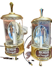 Vintage Michelob Draught Beer Crystal Sconces Wall Mounted Lamps - Works picture
