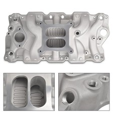 New Aluminum Dual Plane Intake Manifold 22026 For SBC Chevy 350 Small Block picture