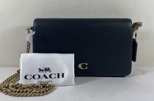 COACH Mila Chain Black Pebbled LEATHER Crossbody Bag picture