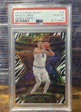 2019 Panini Select Concourse Nikola Jokić #69 Zebra Prizm Denver Nuggets PSA 10 picture