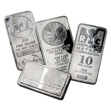 10 oz Silver Bar (Random Design) .999 Fine picture