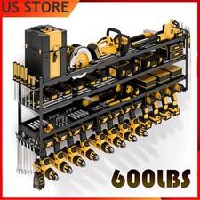 XXXL Power Tool Organizer Wall Mounted Extended Heavy Duty 4-Tier 12-Drill Rack picture