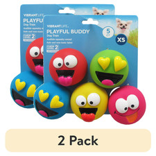 Vibrant Life Playful Buddy Dog Toys Emoticon Extra Small 5 Count Pack of 2 picture