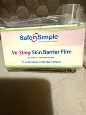 Safe n Simple Skin Barrier Wipes No Alcohol Non-Irritating 25ct 2x2 MSC1500 picture