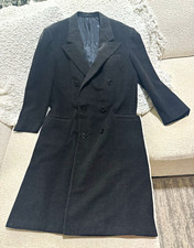 Vintage Hickey Freeman Double Breasted Overcoat Men's 41R 100% Pure Wool Union picture