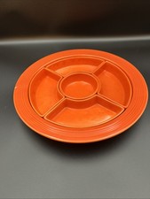 Vintage Fiesta HLC Relish Tray 6 Piece Radioactive Red Orange 1936-1942 picture