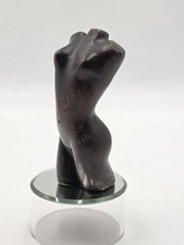 Rare Vintage MCM Brutalist Female Torso Bronze Sculpture Signed By Artist Marco picture