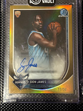 2025-26 Sion James true gold /50 Hornets bowman chrome picture