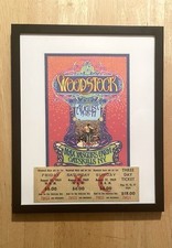 Woodstock 1969 Music Fest Custom Framed 8x10 HD Photo & 2x6 Ticket picture
