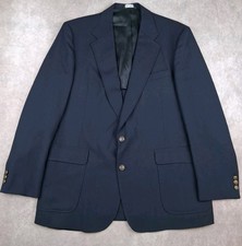 Vintage Cartier Blazer Mens 48R Blue Hopsack Wool Metal Button Sport Custom USA picture