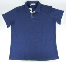 KUYIGO Polo Short Sleeve Blue Shirt White Trim Sz XL NWT picture