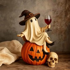 Halloween Ghost Witch Pumpkin Skull Figurine Spooky Table Decor 11cm picture