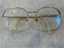 Vintage SAFILO LADY ELASTA 4558 Z60 Frames Gold Round 53-18 Italy GLASSES picture