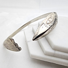 Vintage Bracelet Sterling Silver EJT E.J. Towle Raven Cuff  NW Coast Alaska picture