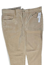 Talbot's tan shimmering corduroy straight-leg pants Size 10 slimming High waist picture