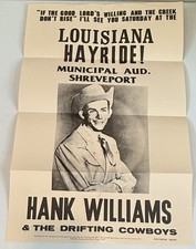 HANK WILLIAMS LOUISIANA HAYRIDE POSTER 14X21  1948 picture