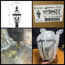 Quoizel NY9042z Post Lamp - Verdi Bronze Beveled Glass - 2 60w Lamp - New In Box picture