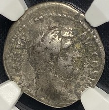 Hadrian 117-138 AD, Roman Empire AR SILVER Denarius Ancient Caesar Rare Coin NGC picture