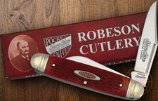 Robeson Cattleman Pocket Knife Mirror Stainless Steel Blades Jigged Bone Handle picture