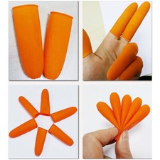 Powder-Free Latex Protective Orange Finger Cots 100PC 200PC 400PC UPick picture