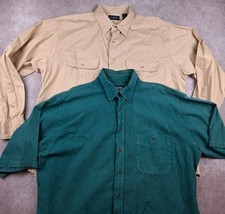 Vintage Lands End Shirts Mens XLT 17 17.5 Tall Lot of 2x OCBD Classic Made USA picture