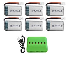 sea jump 6PCS 3.7V 420mAh 25C Lipo Battery with Molex Plug and 6in1 Charger...  picture
