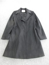 Fleurette Coat Women Size 4 Black 100% Wool Lined Mid Length Overcoat Loro Piana picture