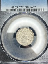 1913-P PCGS MS62 Barber Dime | Attractive Blast White Surfaces | Strong Strike picture