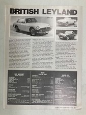 MISC1354 Vintage Article 1975 British Leyland MGB GT Triumph 2 page Feb 1975 picture